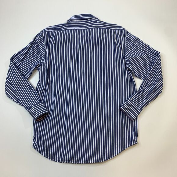 Lincs DC & Co Shirt Mens L Large Blue Striped Long Sleeve Button Up Woven Cotton - Picture 8 of 10